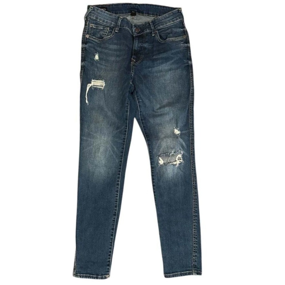 True Religion Jennie Curvy Mid Rise Skinny Jeans Distressed Streetwear Y2K 29